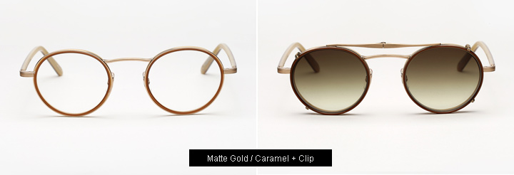 Garrett Leight Penmar eyeglasses - God/Caramel + Clip