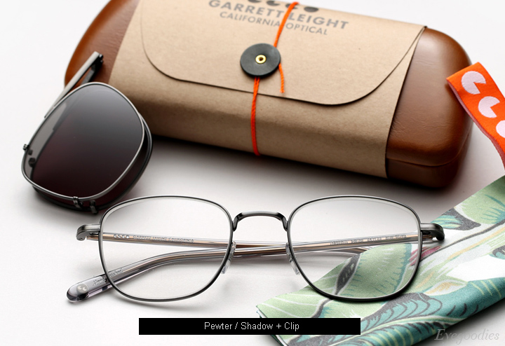 Garrett Leight Garfield eyeglasses - Pewter / Shadow + Clip