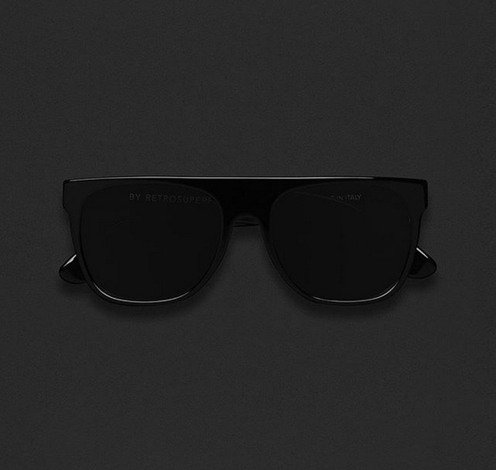 Super Flat Top Black Sunglasses