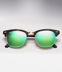 Ray Ban RB 3016 Clubmaster - Matte Havana / Aqua Green Mirror