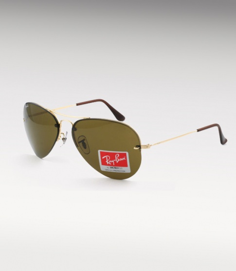 Ray Ban RB 3214 Rimless Aviator Sunglasses