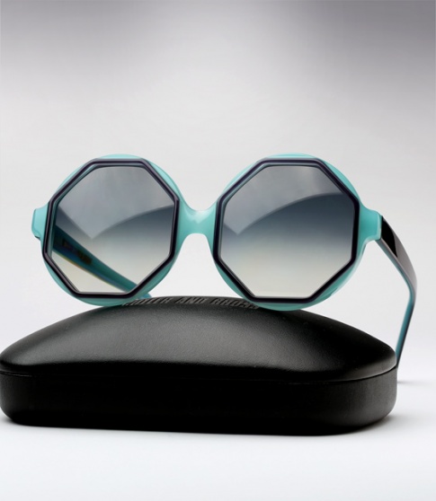 Cutler and Gross 1069 - Aubergine on Turquoise