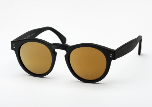 Illesteva Leonard - Matte Black w/ Golden Bronze Mirror