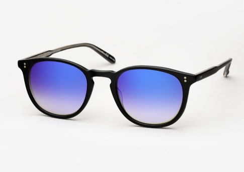 Garrett Leight Kinney - Matte Black / Blue Layered Mirror