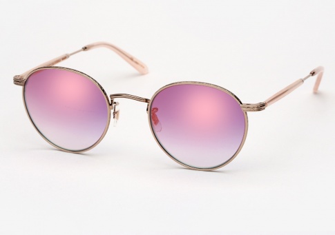 Garrett Leight Wilson M - Rose Gold w/ Magenta Layered Mirror