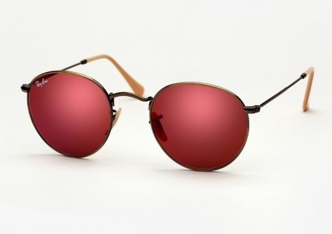 ray ban round red mirror