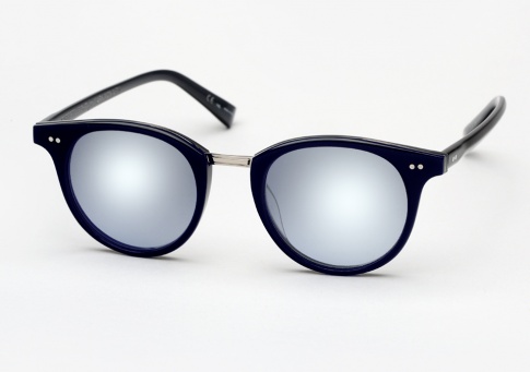 Garrett Leight X Mark McNairy, Pinehurst - Navy w/ Blue Magic Mirror