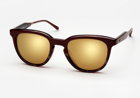Oliver Peoples West Beech - Burgundy Horn Gradient w/ Gold Mirror Polarized