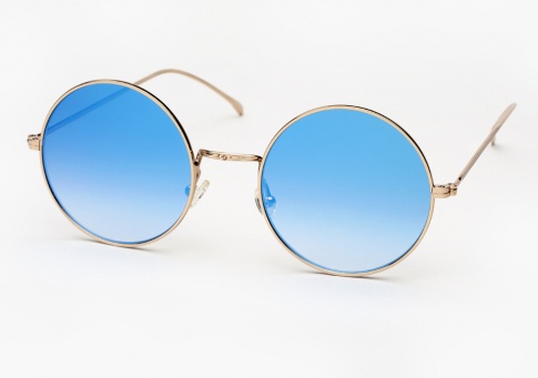 Illesteva Porto Cervo - Gold w/ Blue Gradient Mirror