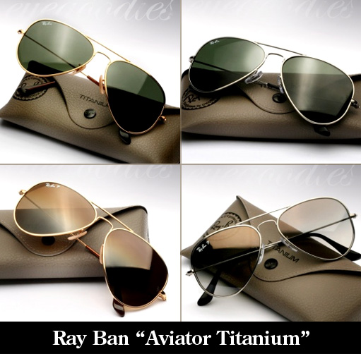 Ray Ban Titanium Aviator Sunglasses RB 8041