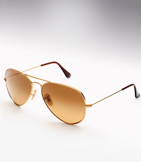 Ray Ban RB 8041 Aviator Titanium Sunglasses - Gold / Brown Gradient