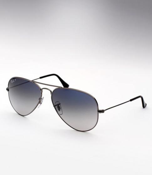 Ray Ban Aviator RB 3025 Sunglasses - Gunmetal / Blue Gradient Polarized