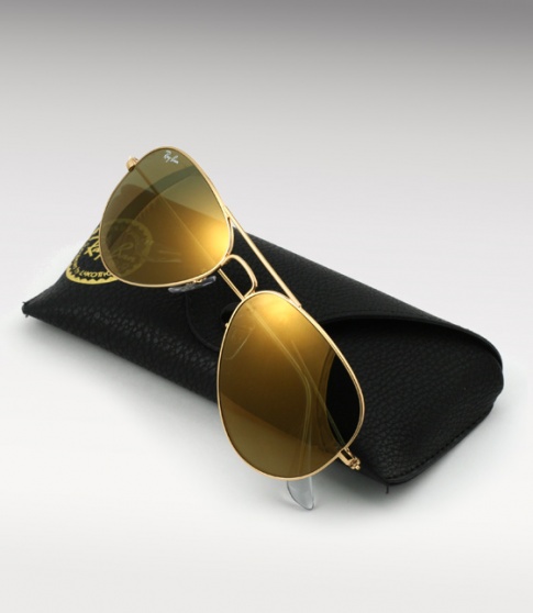 Secréte Ledig Gør alt med min kraft Ray Ban Aviator RB 3025 Sunglasses - Gold / Gold Mirror
