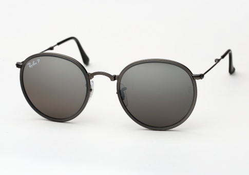 ray ban folding round metal