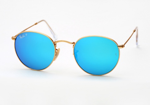 ray ban round polarized blue