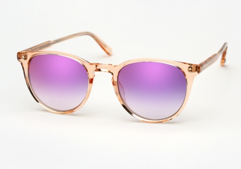 Garrett Leight Milwood - Pink Crystal w/ Magenta Layered Mirror