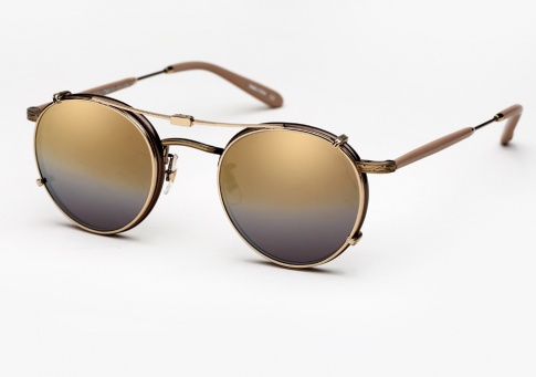 Garrett Leight Wilson - Brown Pearl + Gold Mirage Mirror Clip (Eye)